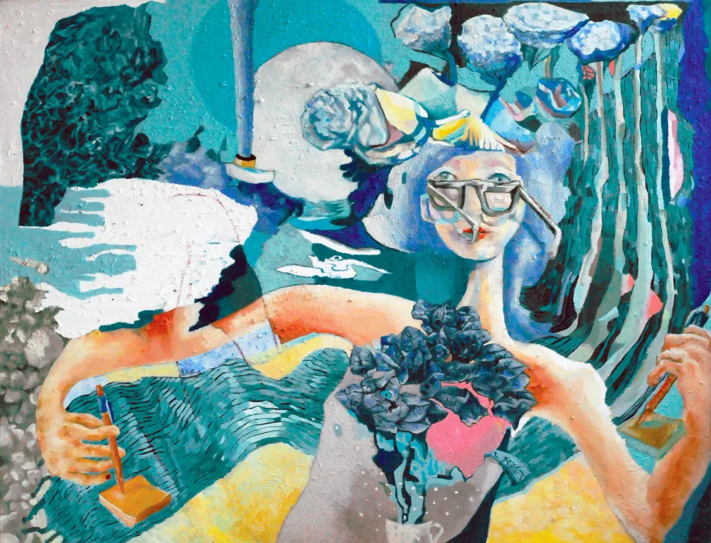 Oil painting: beliren kadın 116 X 89 . j